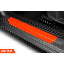 Luxshield Car Door Sill Protectors for Seat Ibiza 5 (V) 6F I 2017-2024 - Paint Protection Film for Car Kick Plates Panel Covers Clear Transparent