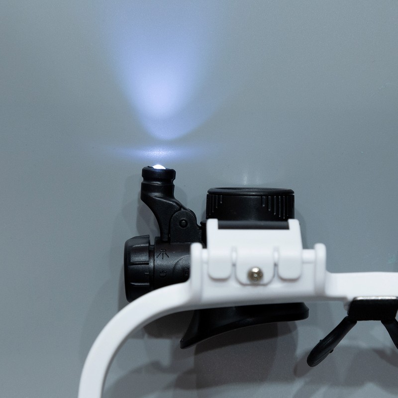Loupe Magnifier Glasses Head Mount with LED Light Adjustable Glasses