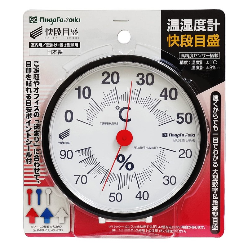 Niigata Seiki SK SK-1712KD Temperature and Hygrometer, Quick Scale Round,