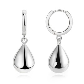 WATEFOER Drop Earrings for Women, Earrings 925 Silver Gold Drop Water Drop Earrings with Pendant Leverback Earrings Hypoallergenic Jewellery for Women and Girls, Copper, No Gemstone