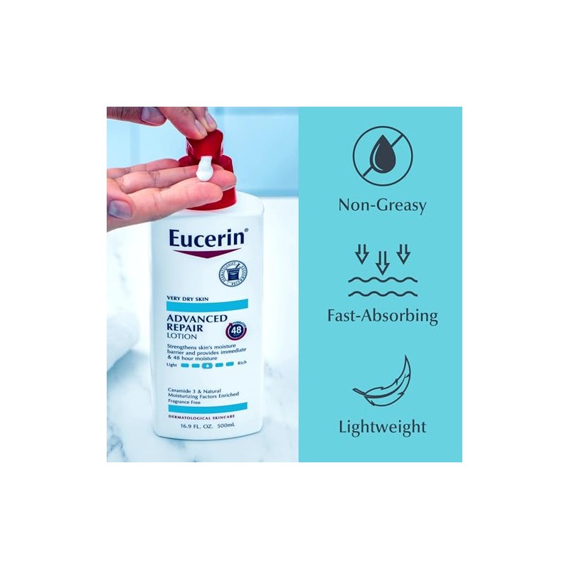 Eucerin Advanced Repair Body Lotion, 16.9 Fl Oz Pump Bottle