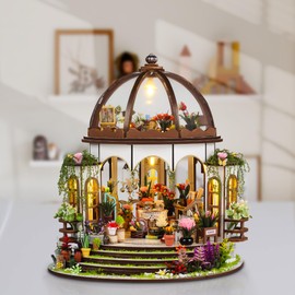 CRIOLPO DIY Greenhouse Kit, Miniature House Kits for Adults, Craft Model Building Kit with Detailed Furniture and Accessories, for Creating A Stunning Miniature Doll House Scene - Hanging Garden