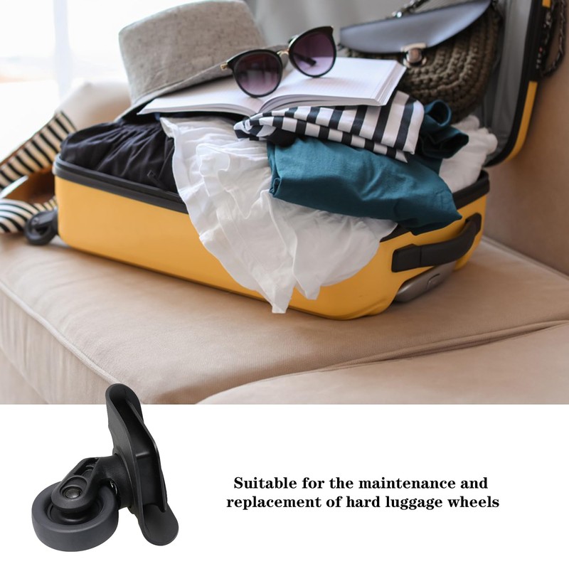 1 Pair Replacement Wheels 360 Swivel Suitcase Casters for Luggage