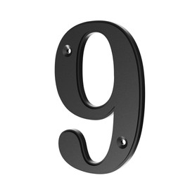 Unique 5-Inch High Acrylic House Numbers - Rustproof & Anti-fade Mailbox Number/Float or Flush Mount - Enhance Home Address Visibility/Black Finished/Number 9