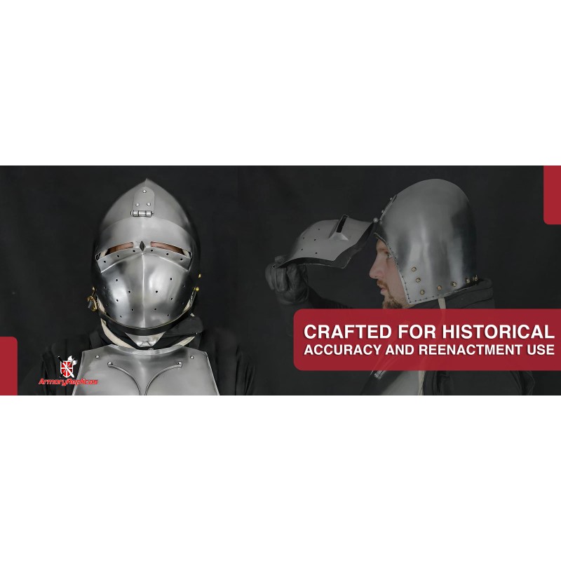 Armory Replicas Medieval Knights Templar Crusader Helmets Collection: Forged Carbon