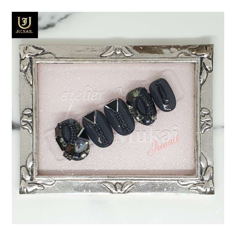 Black Diamond Handmade Nail Tips - Short Round Square /