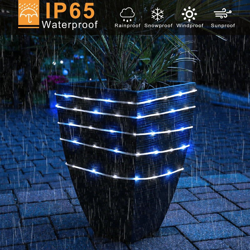2 Pack Solar Rope Lights Outdoor, Total 66Ft 270 LED