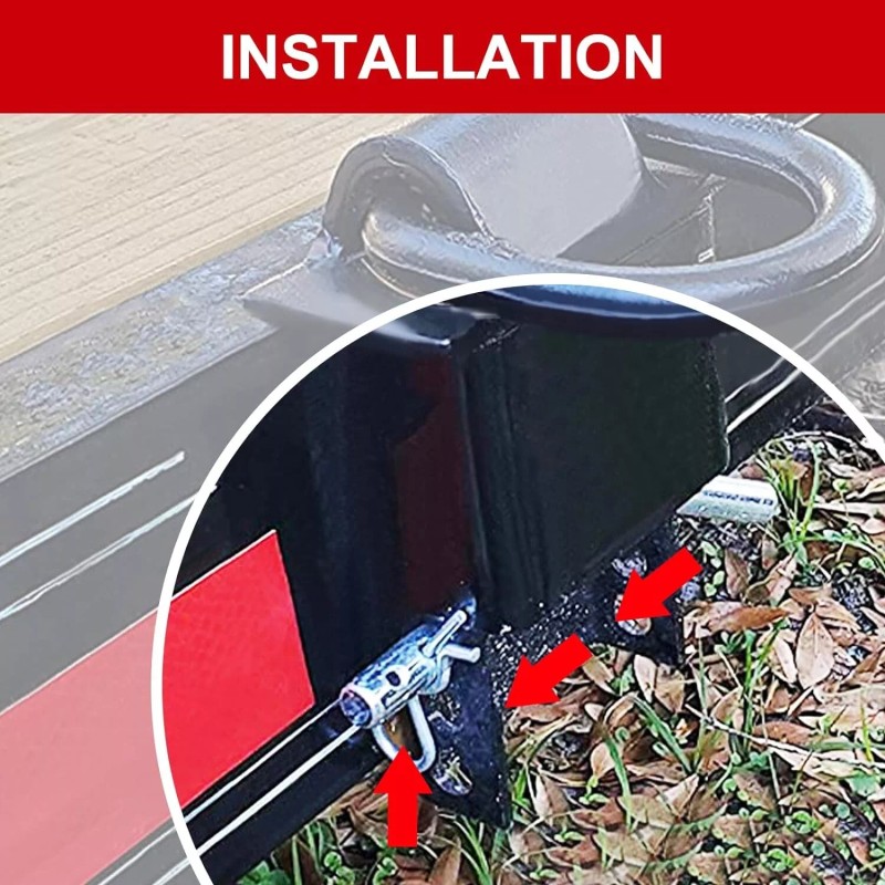 TECTRUC Stake Pocket D Ring Heavy Duty Adjustable Trailer Stake