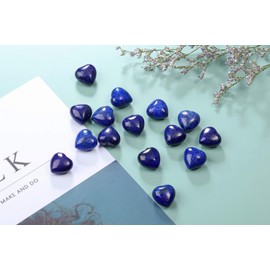 JSDDE JSDDE Dyed Lapis Lazuli Crystal Heart Gemstone Healing Crystal Love Palm Stones Gifts for Women Men Home Decoration 15pcs