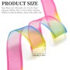 CABODYALS 100 Yards 38MM Rainbow Organza Ribbon Gradient Sheer Trimming
