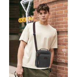 DORRISO Fashion Men's Bag Crossbody Bag Portable Durable Messenger Bag Lightweight Crossbody Bag for Work Travel Vacations Men Canvas Satchel Bag Black