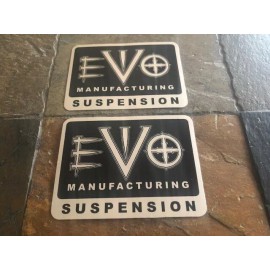 EVO SUSPENSION MANUFACTURING STICKERS 2PC SET