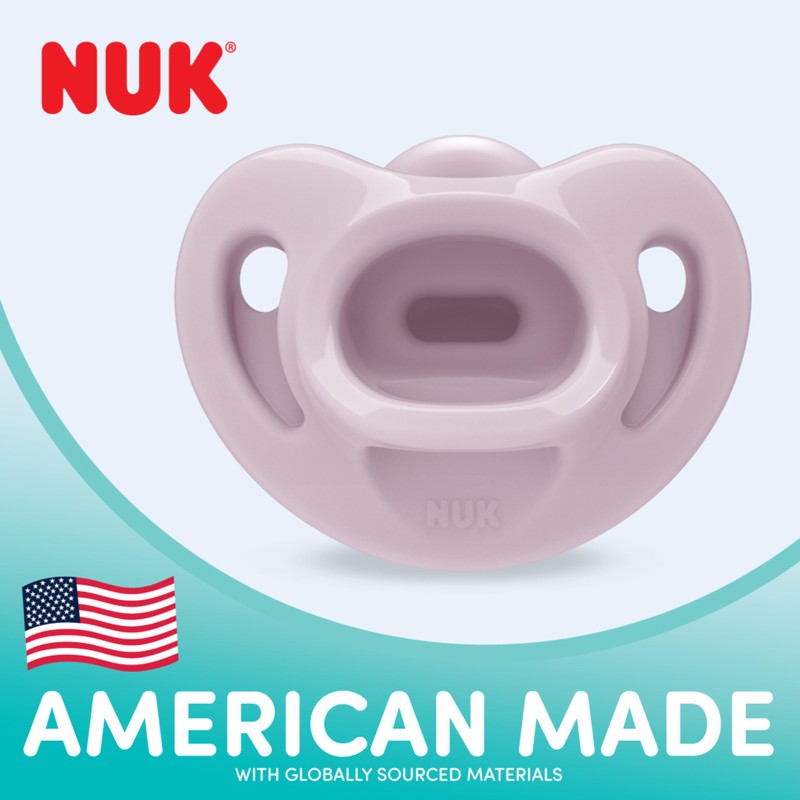 NUK Timeless Comfy Pacifier | 100% Silicone, One-Piece Design |