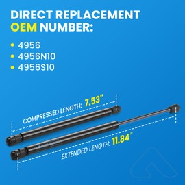 ARANA 12 inch 100 Lb Gas Struts 4956 Spring Shocks, 12" Lift Supports for Heavy Lid Leer Camper Shell Toolbox Lid Truck Tonneau Cover RV Bed Boat Hatch Door (Suitable for 91-125 Lbs Lid), 2 PCS