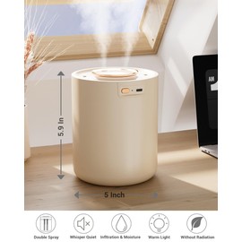 Portable Small Humidifier, 1500ml Small Humidifiers for Bedroom Baby, 1800mAh USB Personal Desktop Portable Humidifiers for Travel,Office, Car, Home, Auto Shut-Off, 3 Mist Modes, Super Quiet