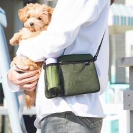 POKETLE Mini Shoulder Shoulder Crossbody Small Thin Pochette Mesh Sacoche, Khaki