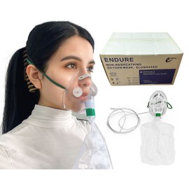 Endure Ind Elongated Non-Rebreathing Oxygen Mask,(Case of 30), Rebreather Oxygen Mask Adult Size