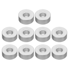 PATIKIL M6 Aluminum Spacers, 10 Pcs Metal Spacer Aluminum Round 6.2mm ID x 15mm OD x 6mm L Thickness Aluminum Spacer Screw Standoff for 1/4" or M6 Screw Bolts