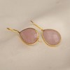 Gempires Rose Quartz Pear Shaped Teardrop Crystal Earrings, Bezel Earring,