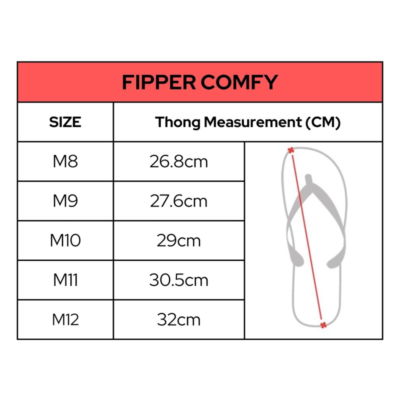 fipper slipper COMFY Rubber Thongs Mens Sizes Black-Orange 9UK 10US