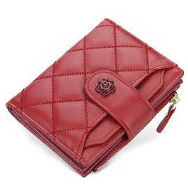 LJCZKA Small Women's Leather Wallet with RFID Protection, Wallet Women with Coin Compartment, Credit Card Holder, red, Elegant