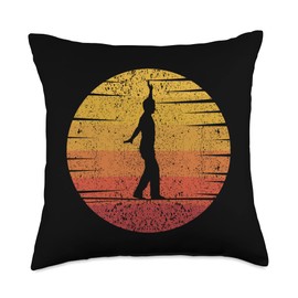 Slackline Kit Indoor Highline Gifts for Beginners Retro Trickline Trainer Monkey Profis Slackline Throw Pillow, 18x18, Multicolor