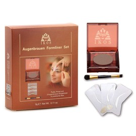 Ikos Eyebrow Liner Brown To Black Set – 3 Stencils + Eyebrow Powder + Brush)