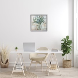 Stupell Industries Soothing Eucalyptus Flower Herb Arrangement Rustic Jar Framed Wall Art, Design by Nan