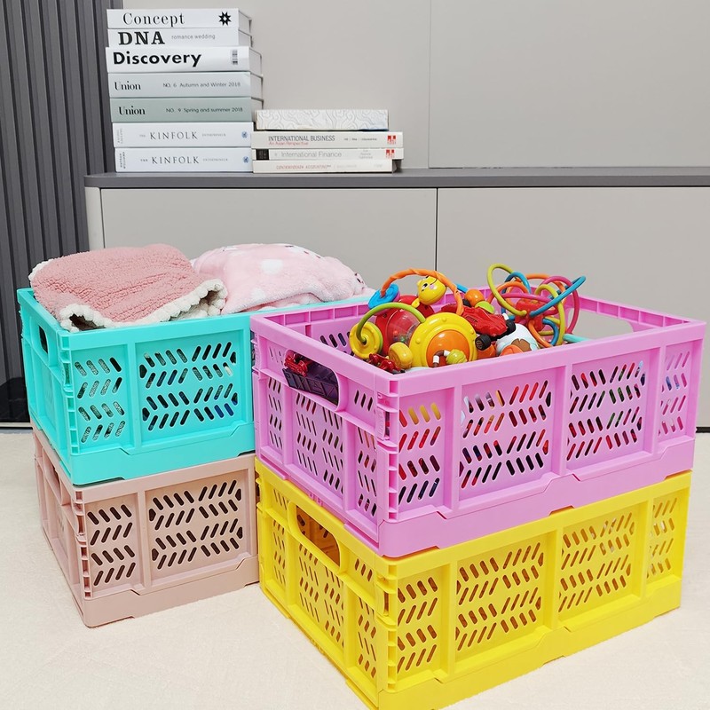 PTEREIW 4 Pack 20L Large Closet Storage Baskets Bins for