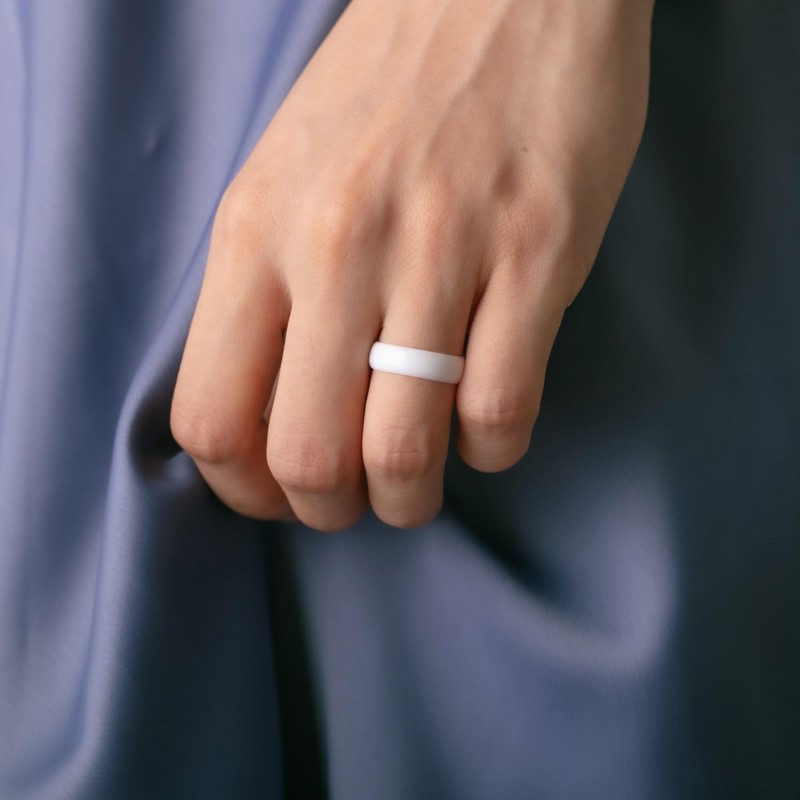 ThunderFit Silicone Wedding Ring for Women - Rubber Engagement Band