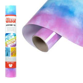 Siser Easypatterns Plus Watercolour Rainbow, 30 cm x 0.5 m, Thermal Transfer Vinyl for Personalising Clothing, Accessories and Textile Furniture, Material for Craft Items, Suitable for Children's