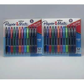 Paper Mate 2pk Paper Mate Profile Retractable Ballpoint Pens Bold Point Assorted Ink 924808