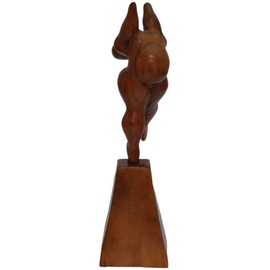 Brave Wings Hand Carved Wooden Decoration ~ Abstract Dancer On Platform 26cm High ~ Ornament Sculpture Figurine Statue Unique Table Decoration Home Decor ~ 5205