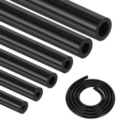 DMiotech 6Pcs Silicone Vacuum Hose Automotive,1/8" 5/32" 3/16" 1/4" 5/16" 3/8" ID High Performance Silicone Vacuum Tubing Hose Line Kit 130PSI Max Pressure, 5FT Black