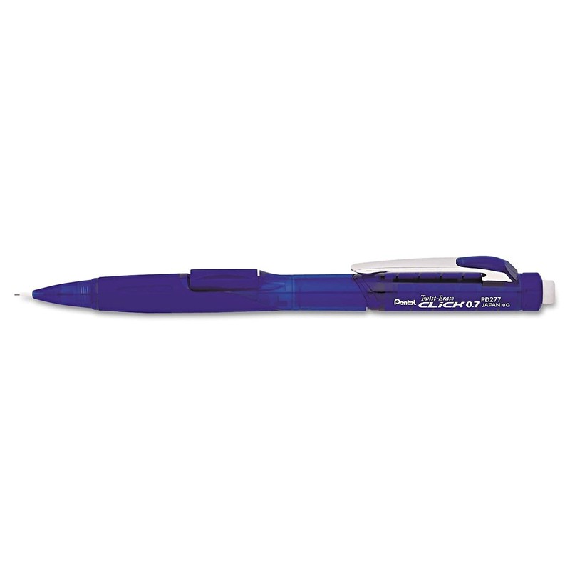 Pentel Pd277tc Twist-Erase Click Mechanical Pencil, 0.7 Mm, Blue Barrel