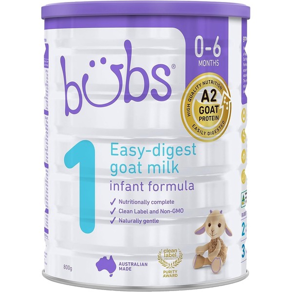 Bubs Goat Milk Infant Formula Stage 1, Infants 0-6 months, Made with Natural Goat Milk, 28.2 oz
