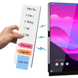 Lumanman Magnetic Monitor Memo Board, Acrylic Message Reminder Board for Moniter Side, Office Desk Accessories for Women Men, Computer Sticky Note Holder Home Office Memo Holder, White, XL