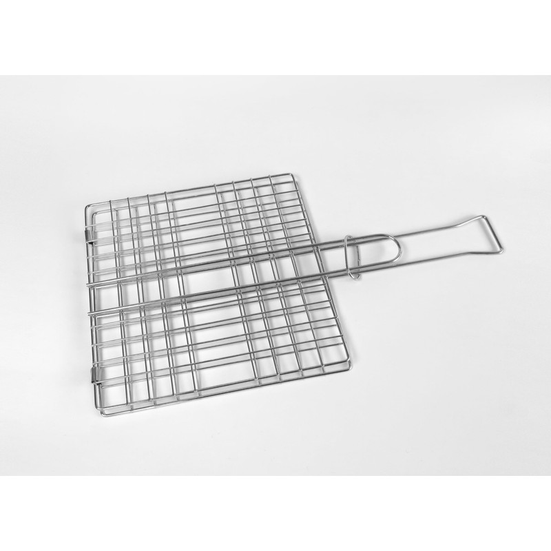 Tredoni 8x8-inch Stainless Steel BBQ Turn-Over Grill Net Clamp -