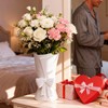 Relexome White Ceramic Bow Vase Unique Cute Decorative Bouquet Flower