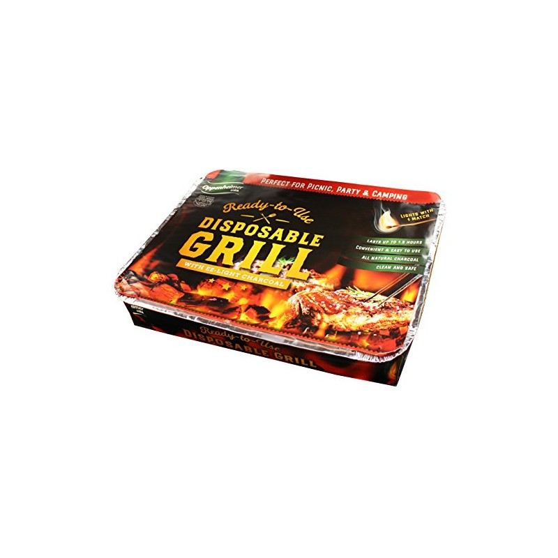 Oppenheimer USA Disposable Charcoal Grill On-The-Go Ready to Use Easy