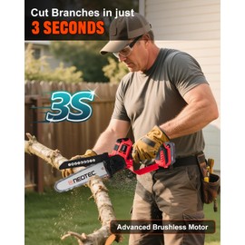 Mini Chainsaw for M18 Battery, NEOTEC 6 Inch & 8 Inch Electric Chainsaw with Auto Oiler & Tool-Free Tensioner, Brushless Chain Saw for Wood Cutting, Tree Trimming, Branch Pruning(No Battery)