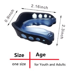 2Pcs Football Mouth Guard, Sports Mouth Guard Football Mouthpiece Youth Football Mouth Guard with Strap Football Mouthguards for Youth and Adult Athletes, for Football, Boxing, Lacrosse and Hockey