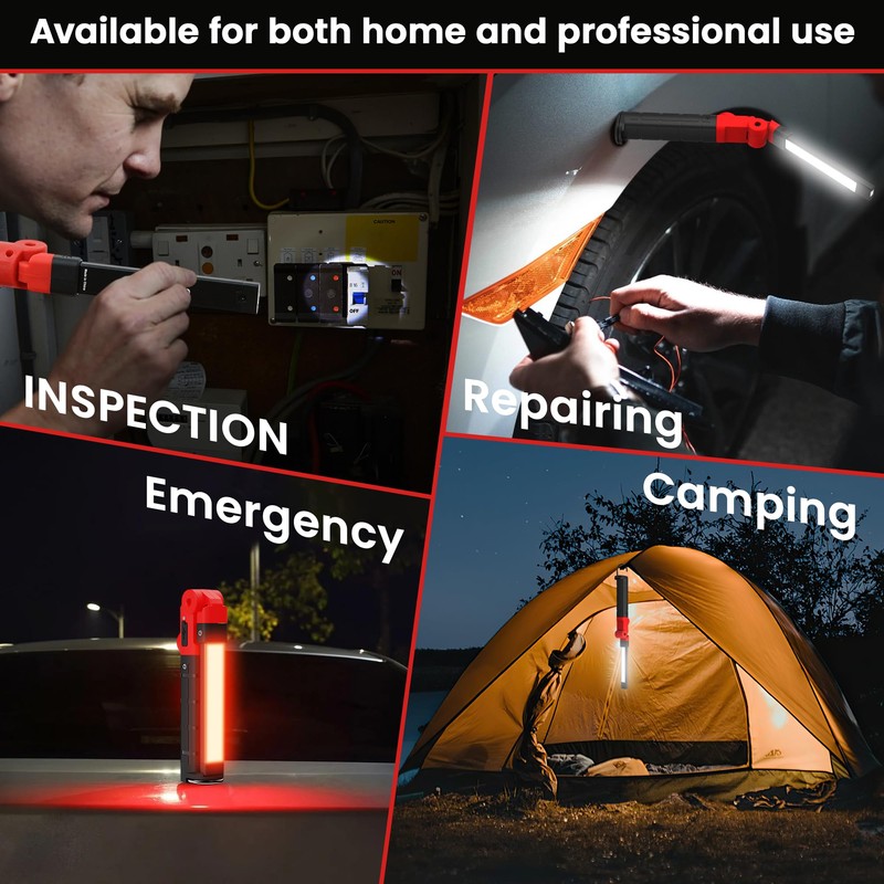 LAIMITTOS Rechargeable Work Light 2200mAh Magnetic LED Work Light Flashlight