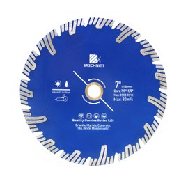 Diamond Turbo Cutting Blade 7",BRSCHNITT Diamond Saw Blade for Granite,Marble,Concrete,Porcelain Tile,Ceramic Tile,Masonry