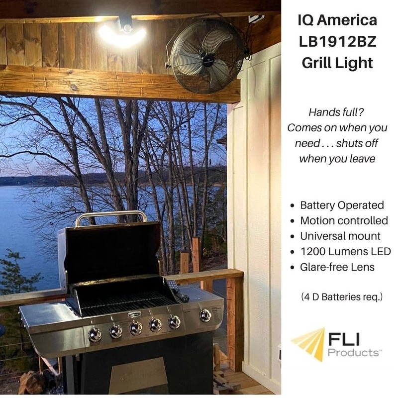 IQ America Battery Powered Indoor Outdoor Weatherproof LED Motion Security