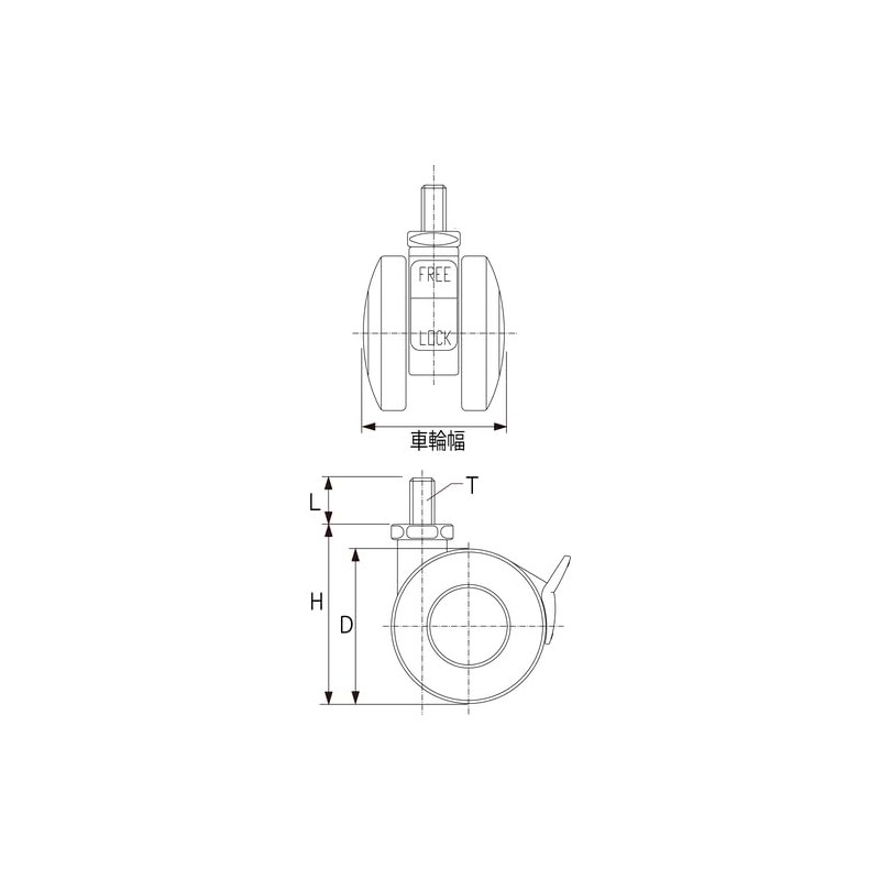 TRUSCO Industrial Casters Screw-In Twin Wheel Caster, Nylon Wheel, With