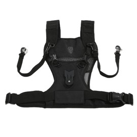 Dual Shoulder Camera Harness, Carrier Chest Vest with Side Holster, Photography Vest Dual Camera Strap Nylon Comfortable Breathable Multi Carrier Chest Harness Carrier Vest, Camera Harness Strap