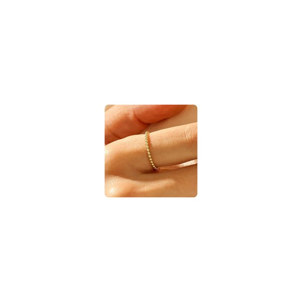 NONAMOIS 18K Gold Plated Thin Ring for Women Gold Simple