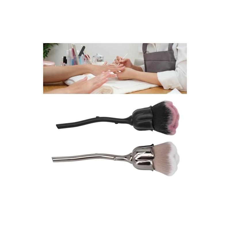 2 Brochas De Maquillaje De Rosas Para Rubor, Suave Y