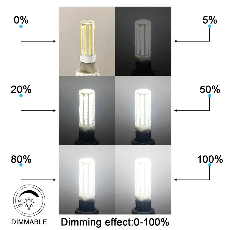 TZHILAN G9 LED Bulb 80w 60w Halogen Equivalent Dimmable, 6300K
